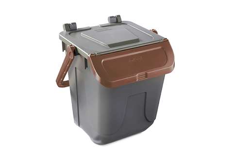 Mülltonne mit Klappdeckel - Grauer Körper - 25l