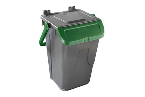 Mülltonne mit Klappdeckel - Grauer Körper - 35l