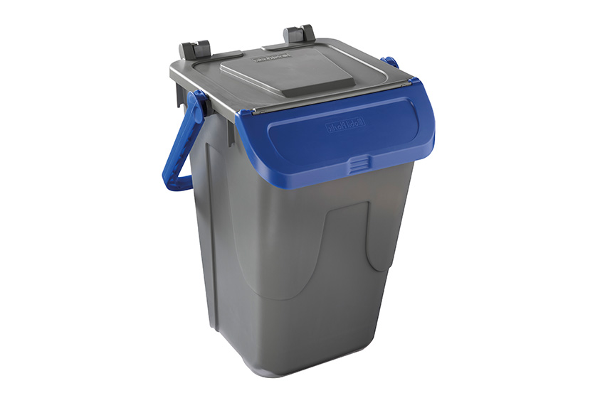 Poubelle avec couvercle basculant - corps gris - couvercle - 35l 