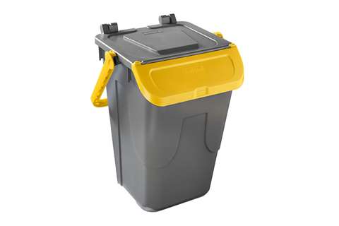 Mülltonne mit Klappdeckel - Grauer Körper - 35l