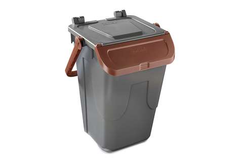 Mülltonne mit Klappdeckel - Grauer Körper - 35l