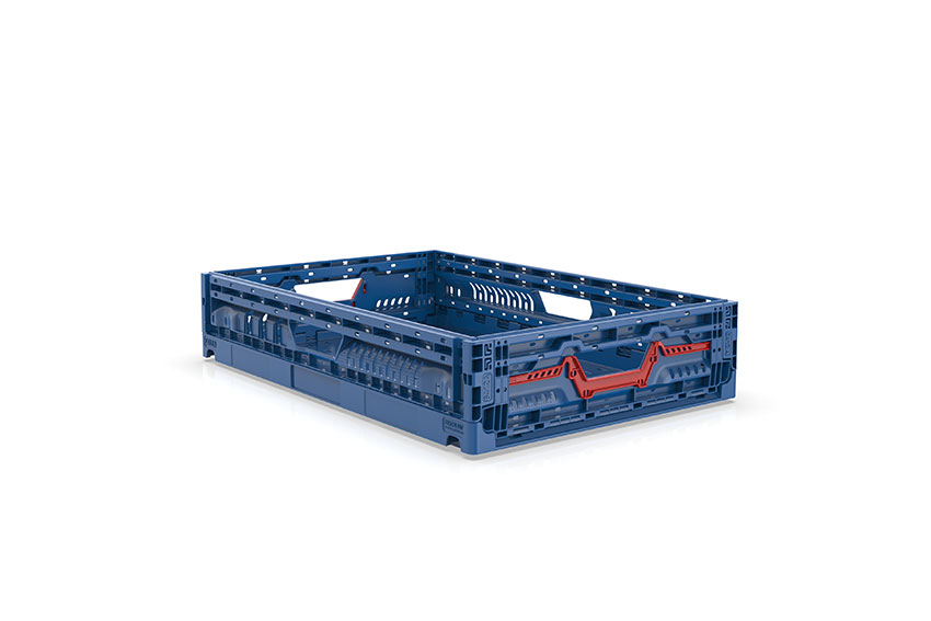 EN Faltbehälter Blue Line 23L - 600x400x120mm - ohne Deckel - Perforiert 