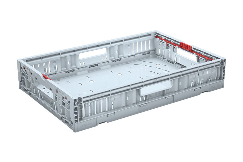 EN Bac pliable Twistlock box 23,6L - 600x400x118mm - sans couvercle - perforée 