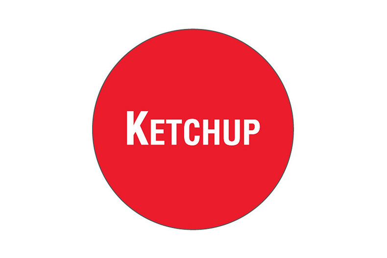 FEUILLE AVEC 24 ETIQUETTES - KETCHUP 