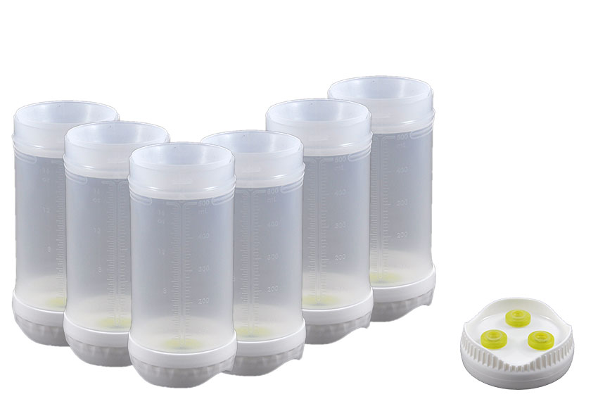 Back Up Flasche 473ml - 6pce/pck - mit Dreiloch Mittel Membran 