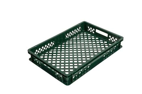 EN Stapelbehälter für Brot 17l - 600x400x90mm - perforierte Wände und Boden - 2 offen Griffe