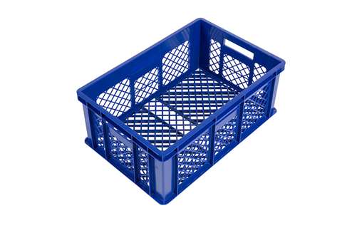 EN stacking bread crate 46l - 600x400x240mm - perforated sides and bottom - 2 open handles