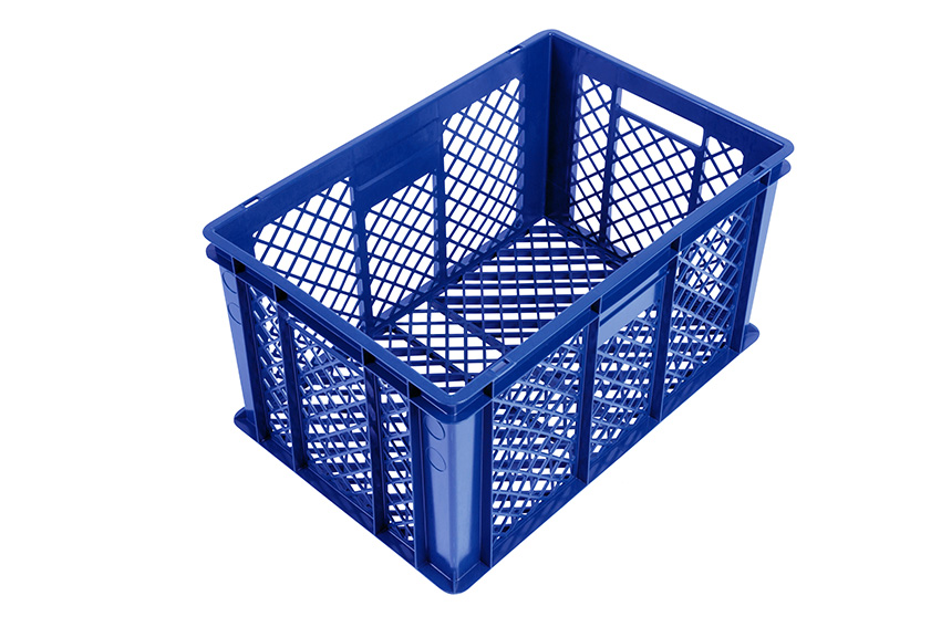 EN bac gerbable à pain 64l - 600x400x320mm - parois et fond perforés - 2 poignées ouvertes 