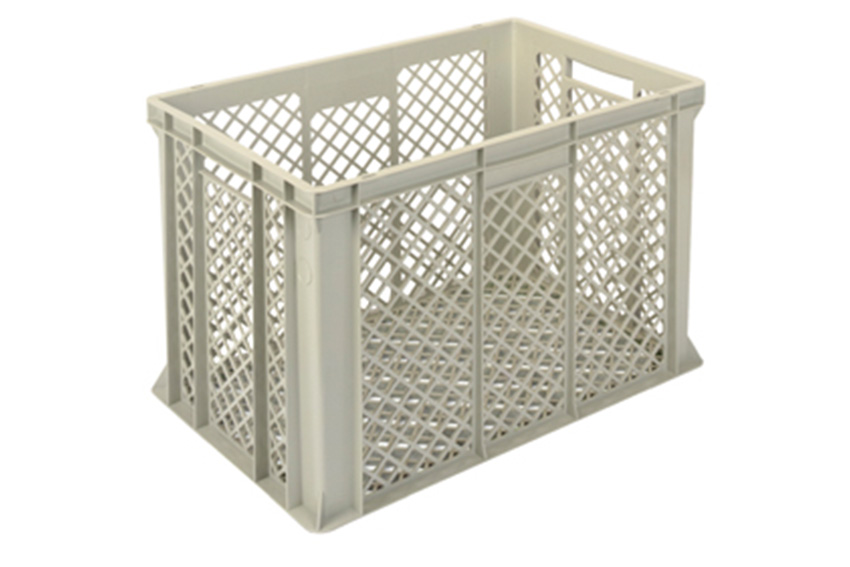 EN Stacking bin Gold 82l - 600x400x410mm - perforated sides and reinforced perforated bottom 