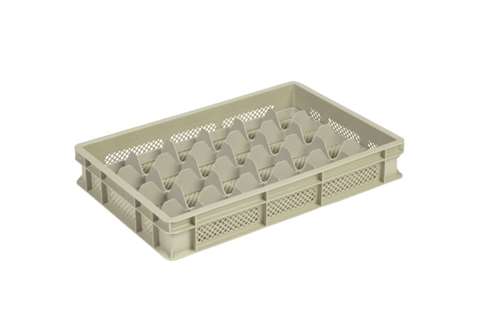 Gläserbehälter 24 Fächer 600x400x100mm - Ø86mm - Perforiert