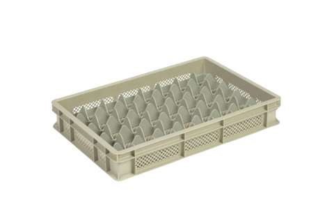 Casier à verres 40 comp. 600x400x100mm - ø65mm - ajouré