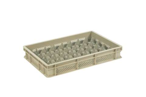 Gläserbehälter 40 Fächer 600x400x100mm - Ø68mm - Perforiert