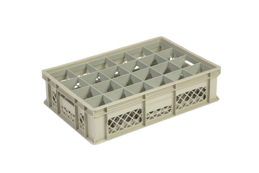 Glass rack 24 compartments 600x400x150mm - ø86mm - vented 