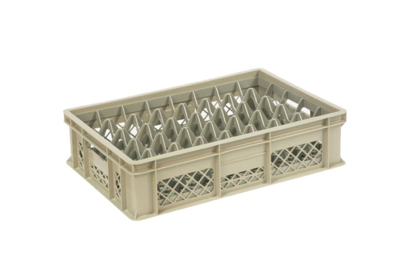 Glass rack 40 compartments 600x400x150mm - ø68mm - vented 