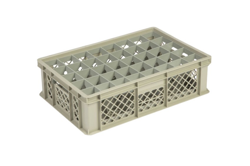 Glass rack 40 compartments 600x400x170mm - ø65mm - vented 