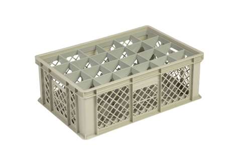 Casier à verres 24 comp. 600x400x220mm - ø86mm - ajouré