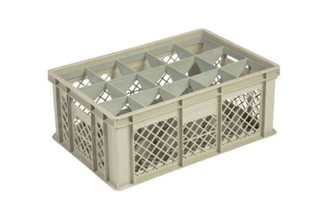 Gläserbehälter 15 Fächer 600x400x240mm - Ø106mm - Perforiert