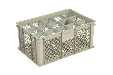 Glass rack 15 compartments 600x400x270mm - ø106mm - vented