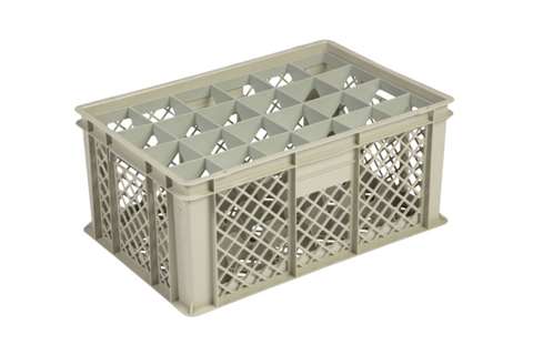 Glass rack 24 compartments 600x400x270mm - ø86mm - vented