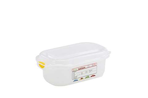 Gastronox 1/9 - profondeur 65mm - 0,6l - couvercle et clips inclus