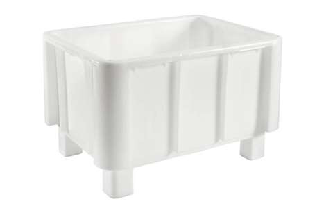 EN Bac gerbable grand volume 140l - 800x600x510mm - sur 4 pieds - fond nervuré renforcé