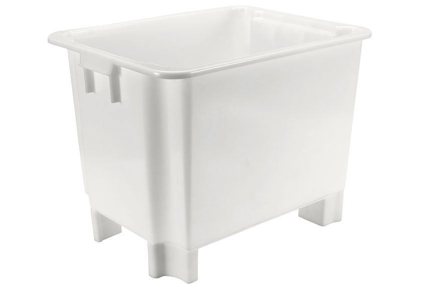 EN bac de transport emboîtables et gerbables 170l - 800x600x505mm - Rota - coins arrondis - 4 pieds 