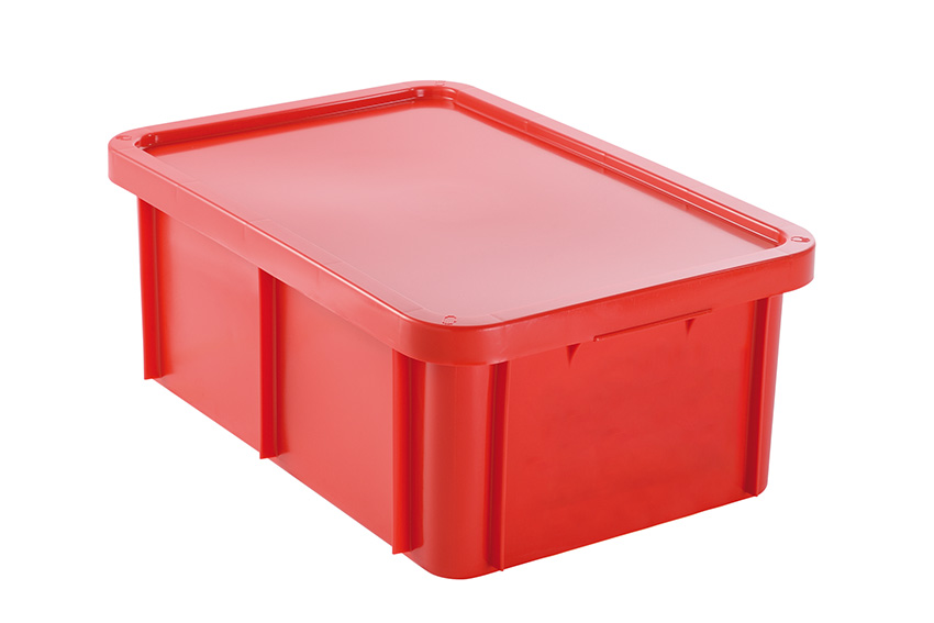 EN bac de transport empilable Special 35l - 600x400x230mm - coins arrondis - couvercle inclus 