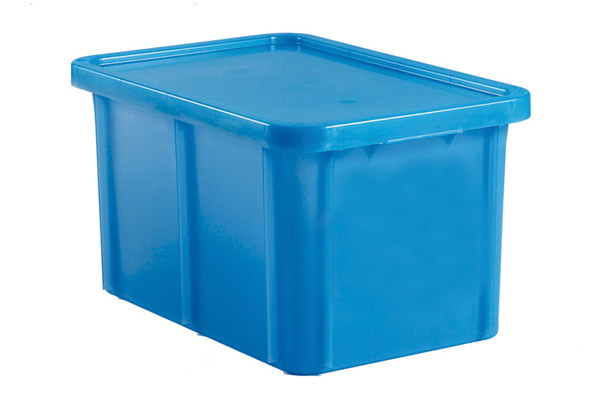 EN bac de transport empilable Special 55l - 600x400x330mm - coins arrondis - couvercle inclus 