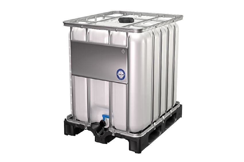 IBC Behälter 600l - 1200x800x1013mm - Kunststoff Palette - Einfüllöff. Ø150mm 