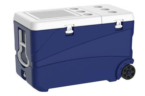 Glaciere isotherme - 80l avec 2 roues - ice box pro - 830x470x520mm