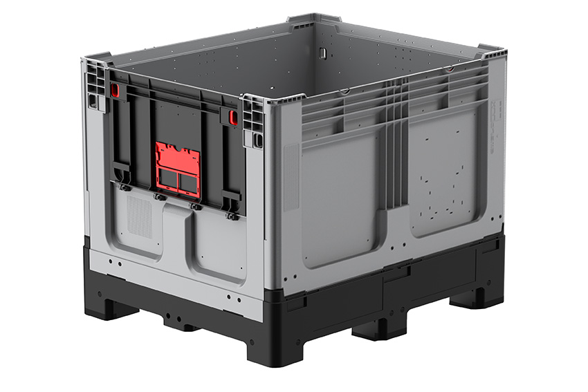 Logifold box 1200x1000x970mm - 855l - closed - 4 feet - flap door 1 short side 