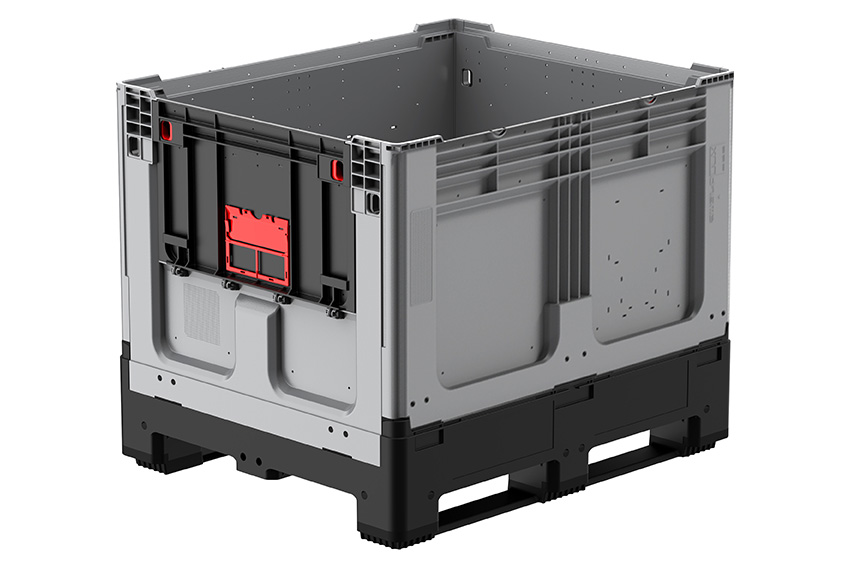 Logifold Box 1200x1000x975mm - 855l - geschlossen - 2 Kufen - Klapptür 1 kurze Seite 