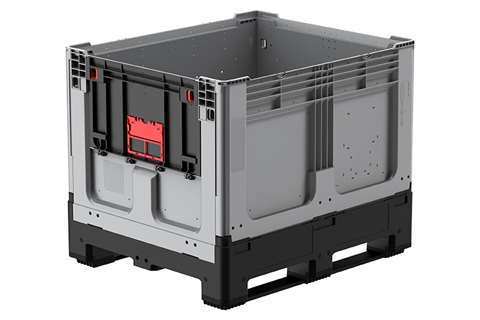 Logifold box 1200x1000x975mm - 855l - fermé - 2 semelles - porte battante sur 1 côté court