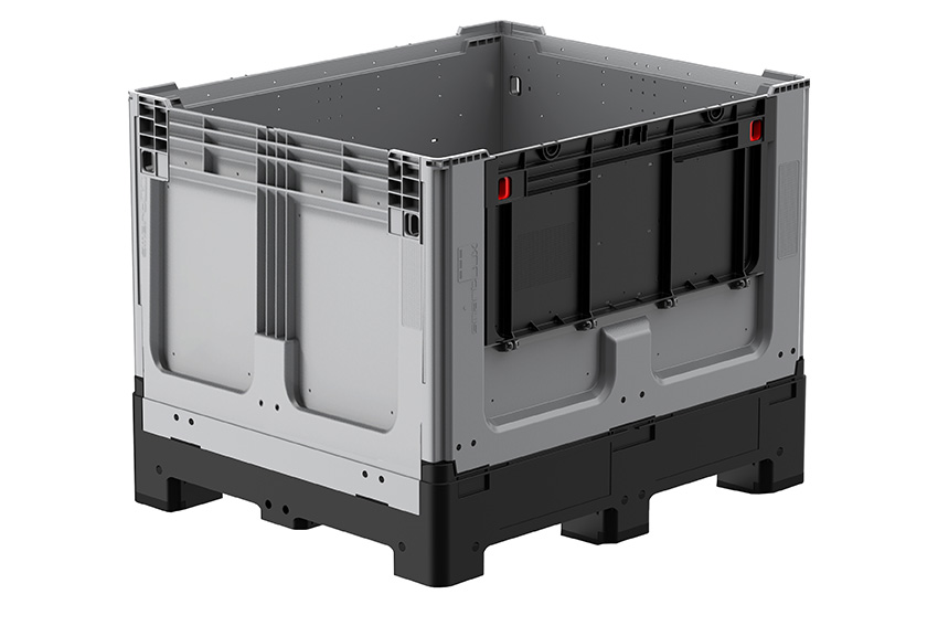 Logifold box 1200x1000x970mm - 855l - closed - 4 feet - flap door 1 long side 