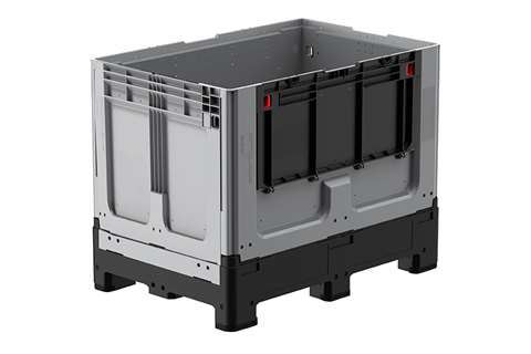 Logifold box 1200x800x953mm - 660l - fermé - 4 pieds - porte battante 1 côté long