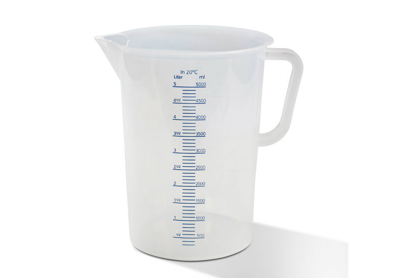 Graduated measuring cup - 5000 ml - blue raised scale 
