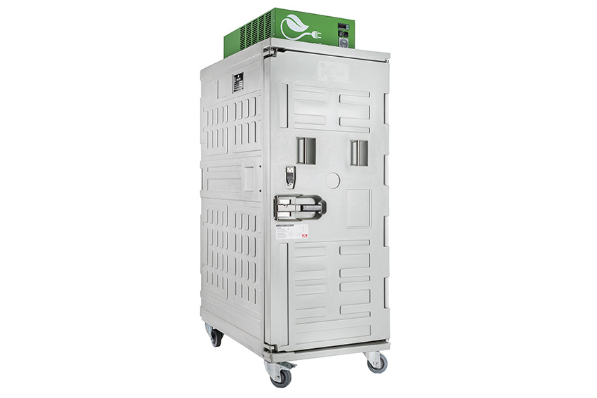 Isothermal container Koala Green 1000 - 1200x800x2170mm - ventilated cooling - -18°C +10°C - 150Ah 