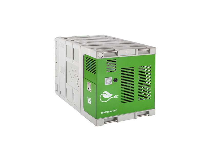 Isothermal container Koala Green 140 - 620x1000x710mm - static cooling - 30°C +10°C - 100Ah 