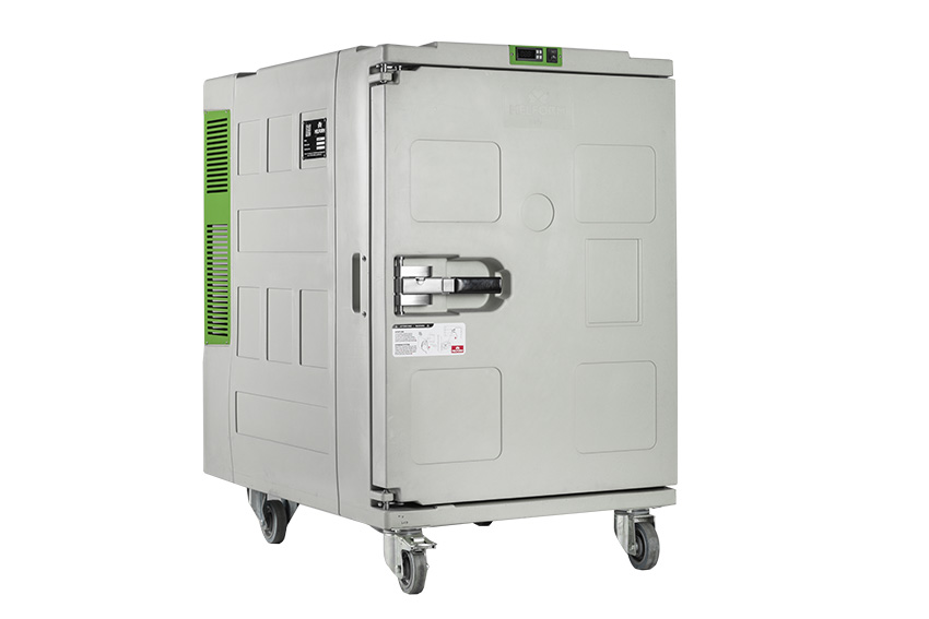Isothermal container Koala Green 495 - 855x1285x1360mm - static cooling - 0°C +10°C - 4 wheels 