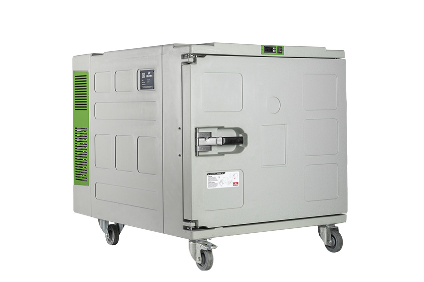 Isothermal container Koala Green 600 - 1400x1050x1165mm - ventilated cooling - -25°C +10°C - 4 wheel 