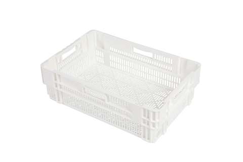 EN Nestable and stackable crate 34l - 600x400x187mm - perforated sides and bottom - monocolor