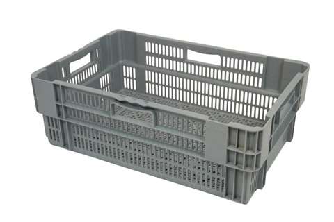 EN Nestable and stackable crate 38l - 600x400x200mm - perforated sides and bottom - monocolor