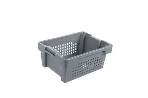 EN Nest- und Drehstapelbehälter 14l - 400x300x170mm - perforierte wände und boden