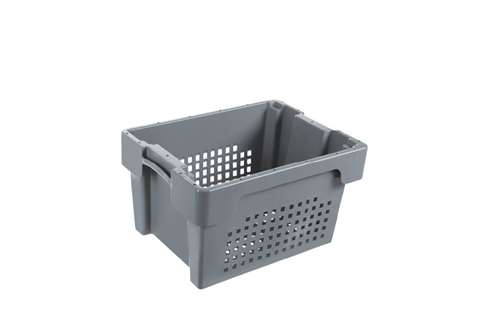 EN Nest- und Drehstapelbehälter 18l - 400x300x220mm - perforierte wände und boden