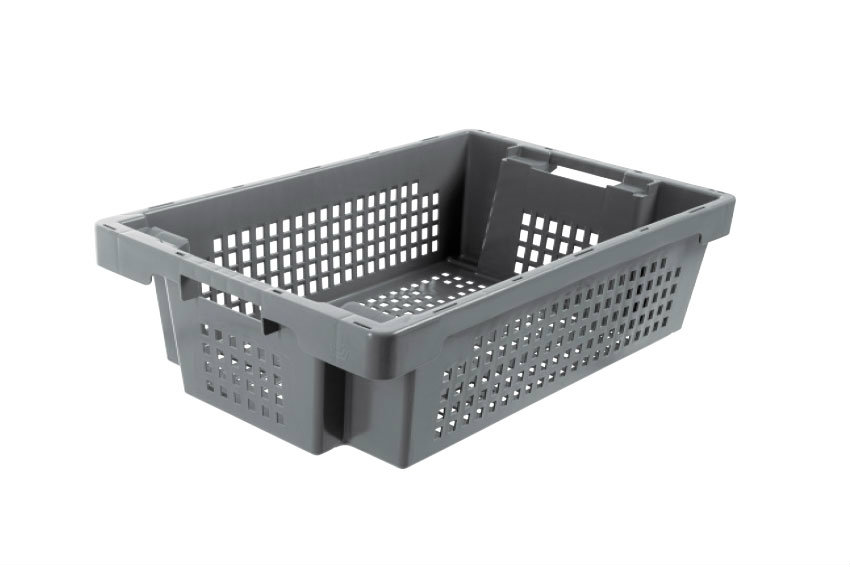EN Nestable and stackable crate 25l - 600x400x150mm - sides and bottom perforated 