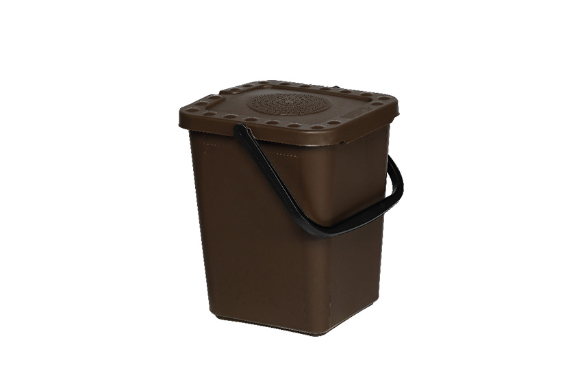 Conteneur pour déchets organiques avec - couvercle basculant perforé - 10l 