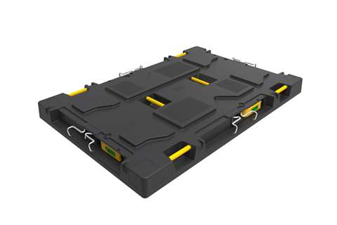 Pallet lid 1222x822x118mm - Euro - - 2 straps - wooden pallet - hook