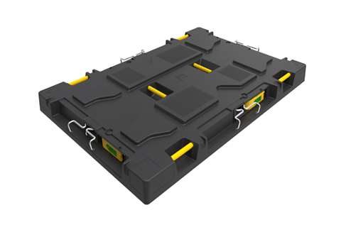 Pallet lid 1227x1027x100mm - industrie - 2 straps - plastic pallet - hook