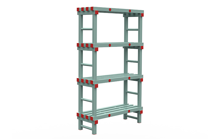 Grundgestelle 1000x400x1900mm - 4 Ebenen - Abstand 500mm - Bodenfreiheit 200mm 