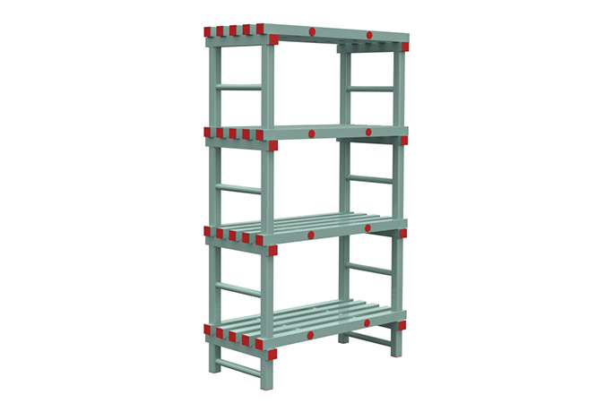 Grundgestelle 1000x500x1900mm - 4 Ebenen - Abstand 500mm - Bodenfreiheit 200mm 